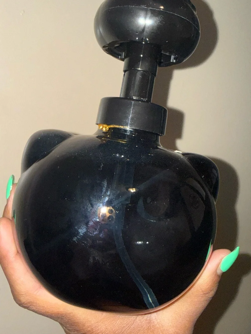 Maison De Base Black cat shaped hand soap dispenser with gold eyes and nose #hal